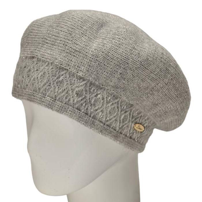 Берет женский Lirus Рина шерстяной двойной на стойке Светло-серый