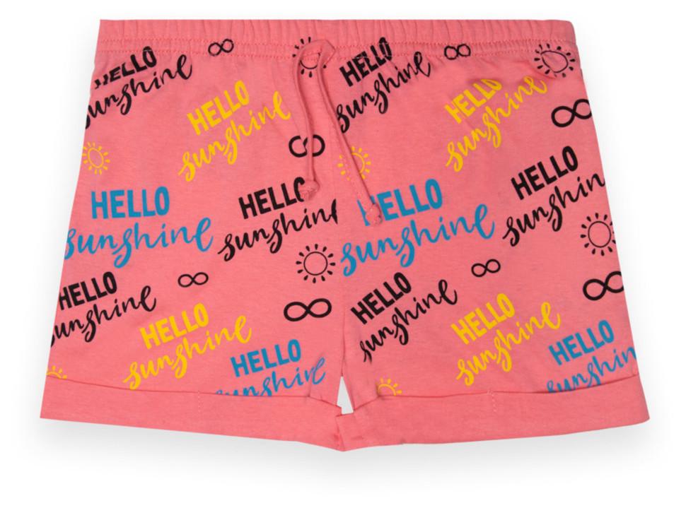 Шорты детские хлопковые для девочки на резинке Gabbi SH-22-6/1 Hello 104 см Персиковый (13204)
