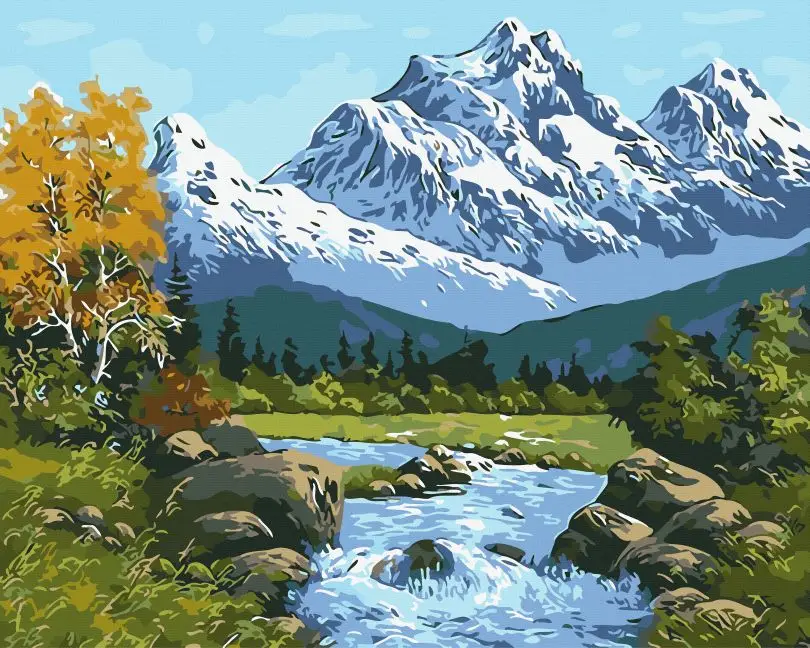 Картина по номерам Brushme Снежные горы 40x50 см (BRM43677)