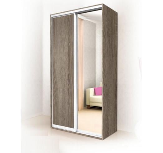 Шкаф-купе двухдверный МФ Модерн ДСП зеркало 160х60 см Дуб сонома/Трюфель
