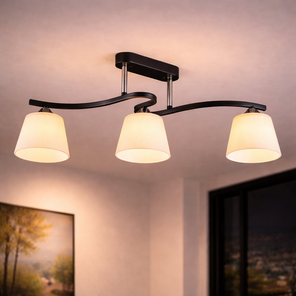 Люстра Sirius на три стеклянных плафона под лампу Е27 Черный/Хром (B N3532/3 BK+CH) Люстра Sirius на три стеклянных плафона под лампу Е27 Черный/Хром (B N3532/3 BK+CH)