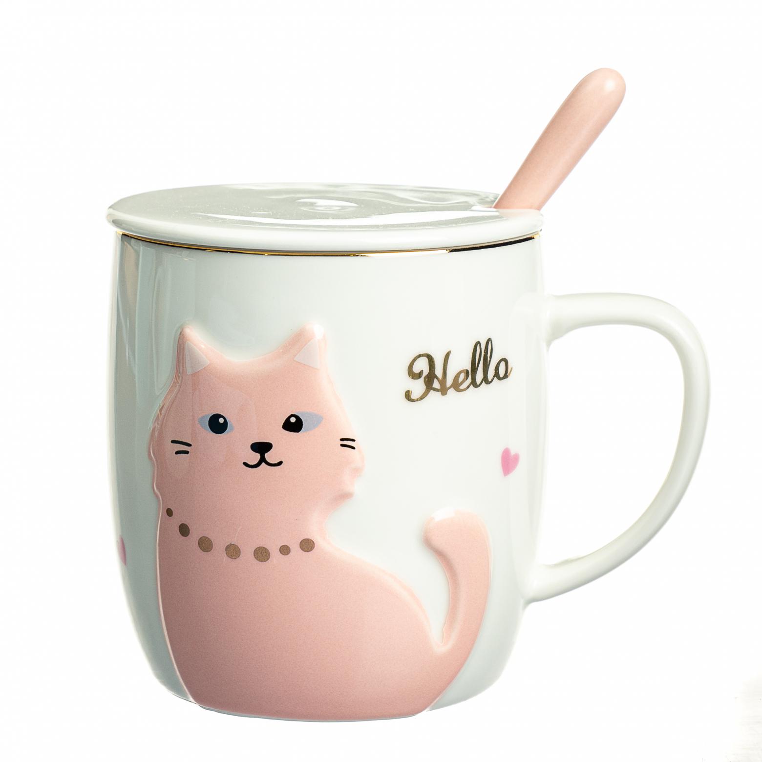 Чашка керамическая Elisey Мяу 400 мл Белый (8515-007)