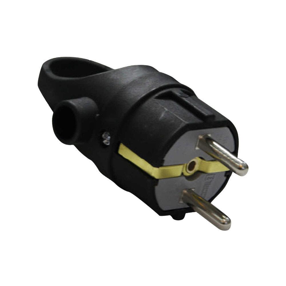 Вилка штепсельна Violux каучук кутова з вушком (930620)