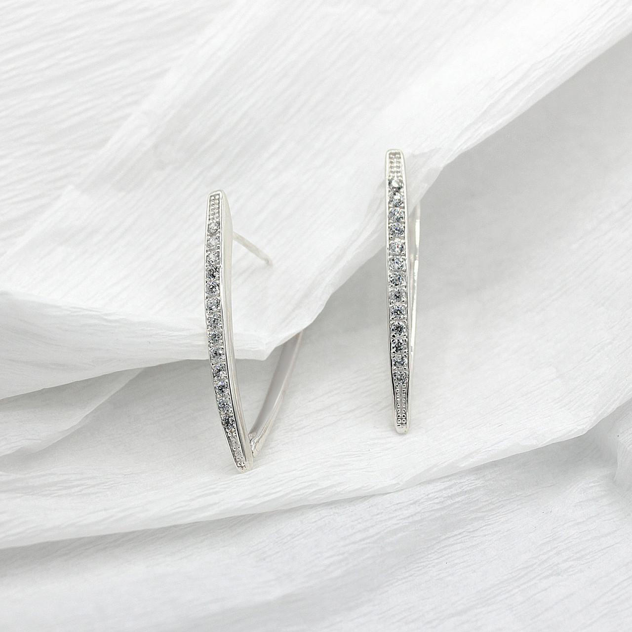 Серебряные серьги прищепки - фото 2 Серебряные серьги прищепки - фото 2