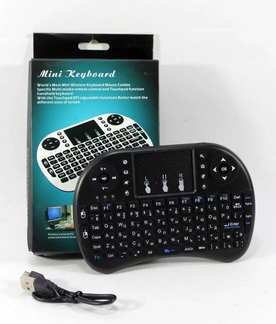 Клавіатура міні MWK08/i8 з тачпадом із підсвіткою Чорний - фото 2