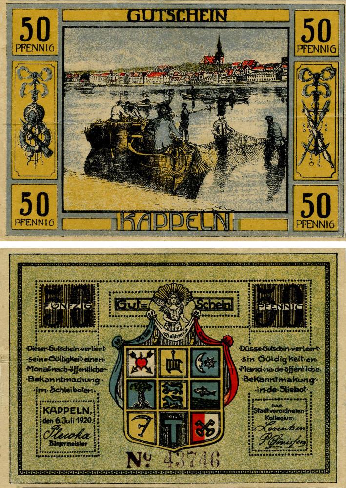 Колекційна банкнота Німеччина Нотгельд 50 пфеннігів 1920 F-VF Каппельн (Б16121)