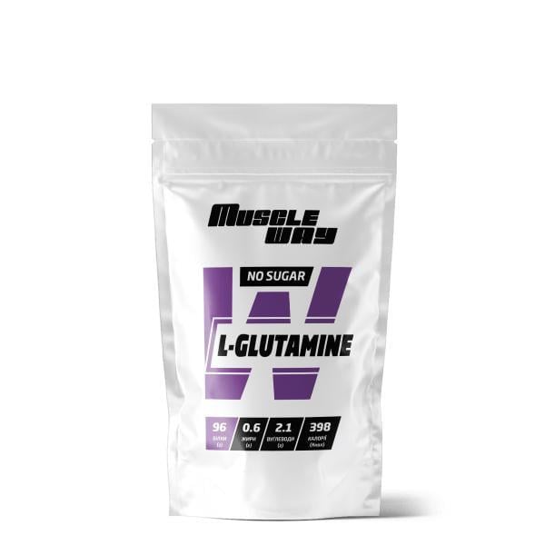 Амінокислотна добавка L-глютамін MuscleWay L-GLUTAMINE 96% білка на 20 порцій 100 г Крем-вершки (124-125-glu-mw-rs100-1)