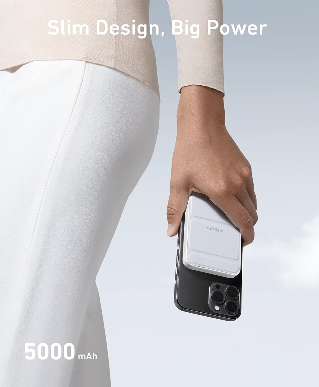 Батарея магнитная с подставкой Anker 622 Magnetic Magsafe iPhone 16/16 Pro/16 Pro Max iPhone 15/14/13/12 Series 5000 mAh White (2083974093) - фото 4