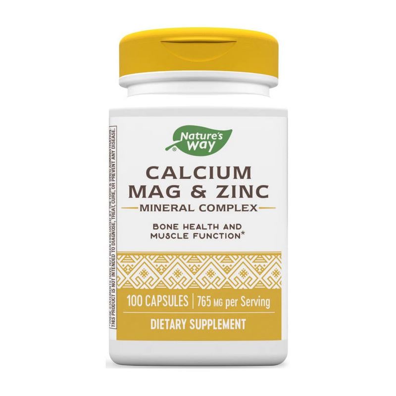 Кальций магний и цинк Nature's Way Calcium Mag&Zinc Mineral Complex 100 капс.