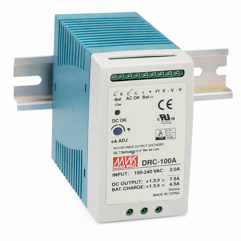 Блок питания MeanWell DRC-100A 13,8V 4.5А 100 Вт установка на DIN-рейку Синий (32709273)