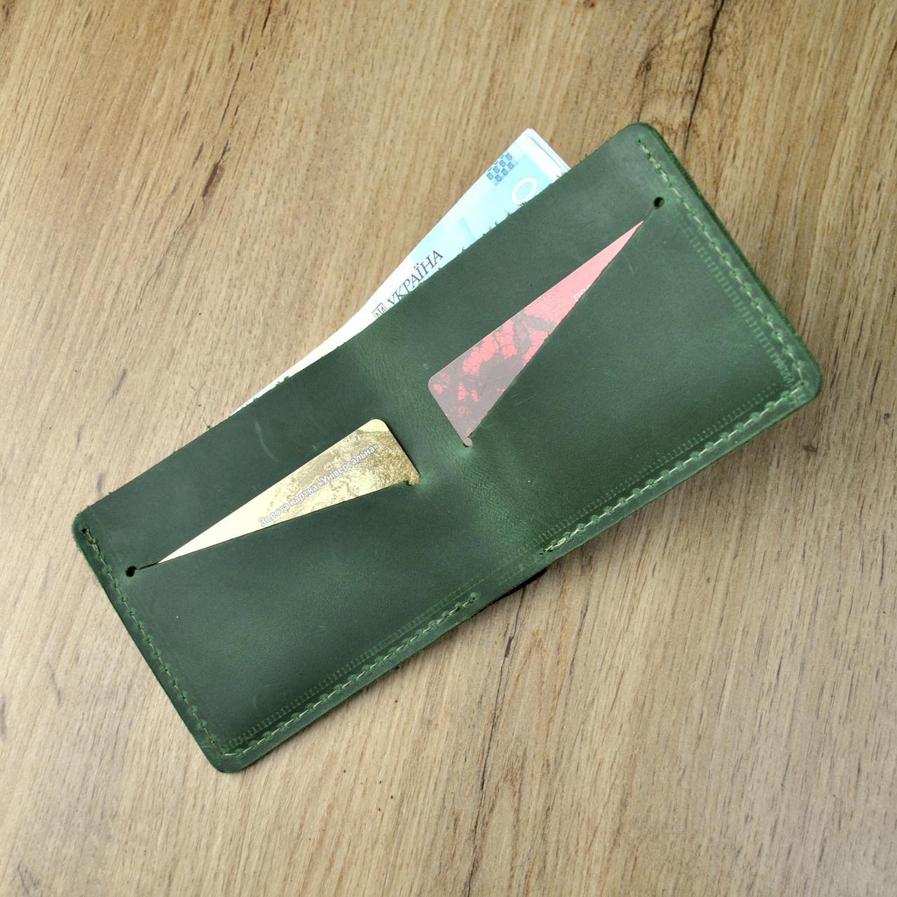 Кошелек из натуральной кожи Зеленый (b017-4)