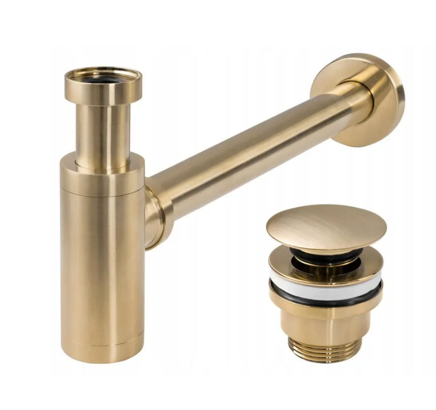 Сифон для раковини Rea універсальний Click-Clack Brushed Gold (2808389776) Сифон для раковини Rea універсальний Click-Clack Brushed Gold (2808389776)