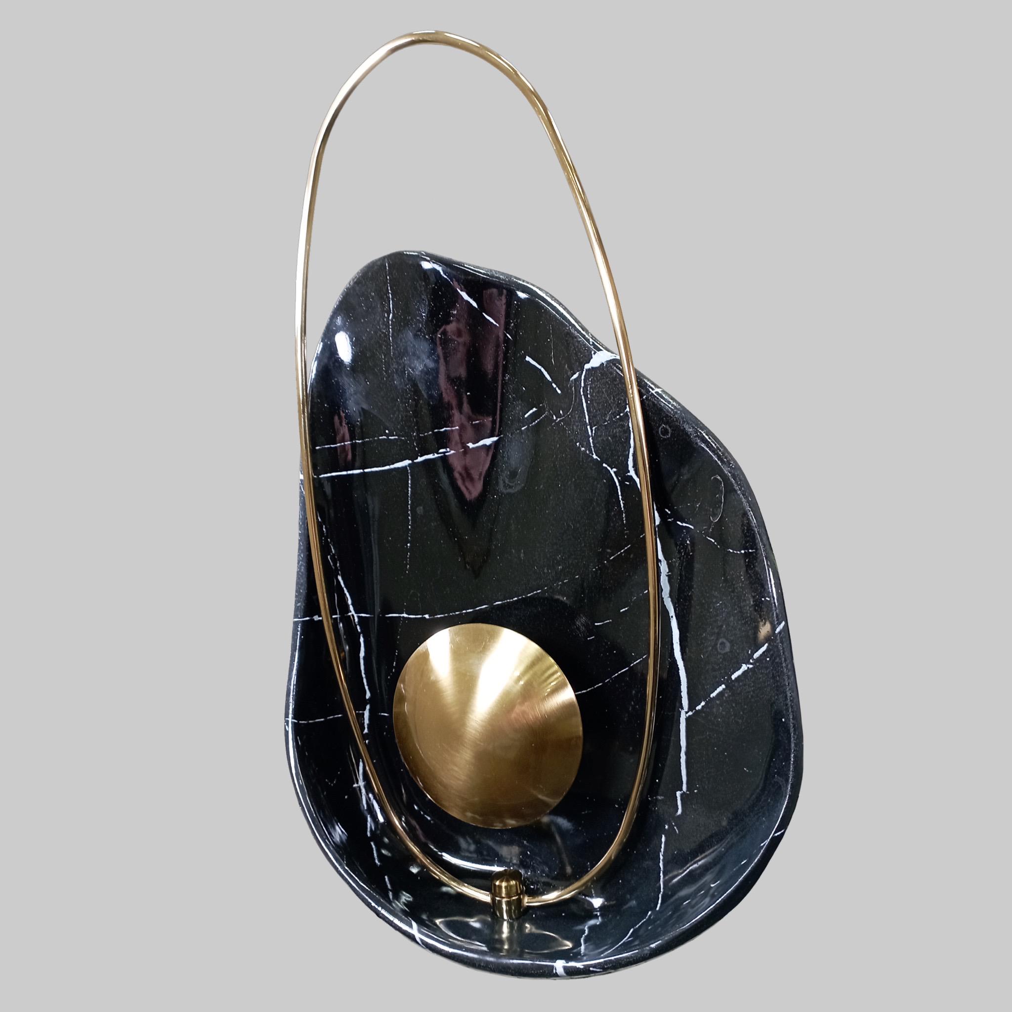 Светильник настенный "Камень" современный Черный