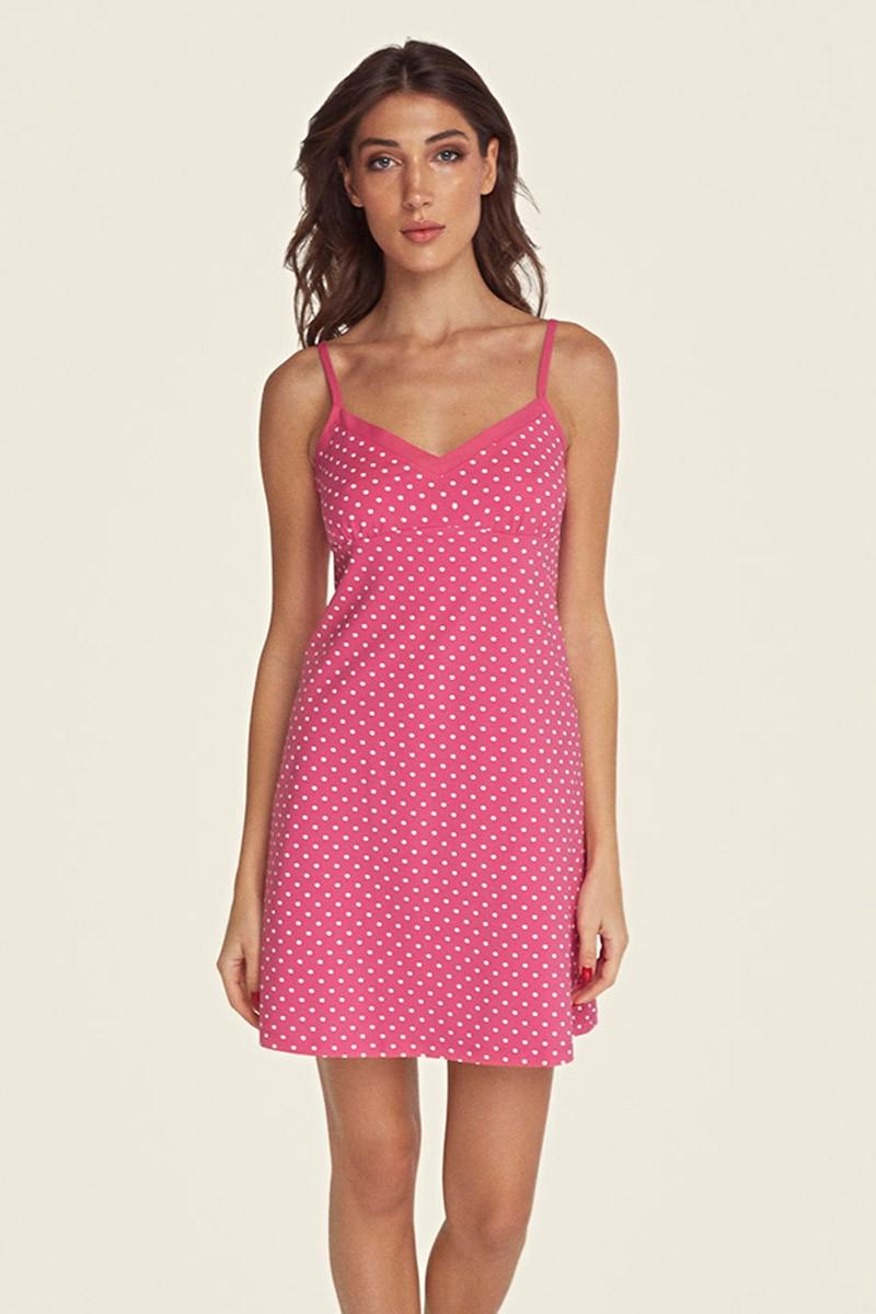 Сорочка Anabel Arto р. 48/XL горошок Малиновий (64616)