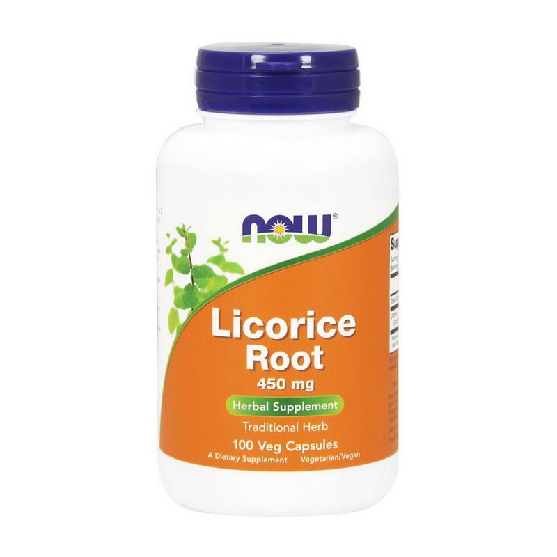 Корінь солодки NOW Licorice Root 450 mg 100 вег. капс.