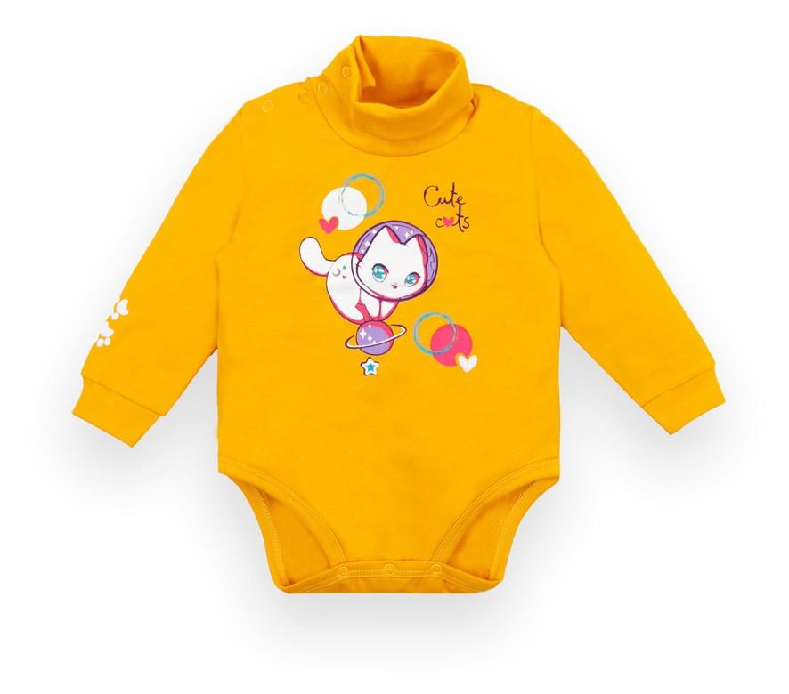 Боди хлопковое для девочки Gabbi BD-21-33-2 Мяусская 80 см Желтый (13076)