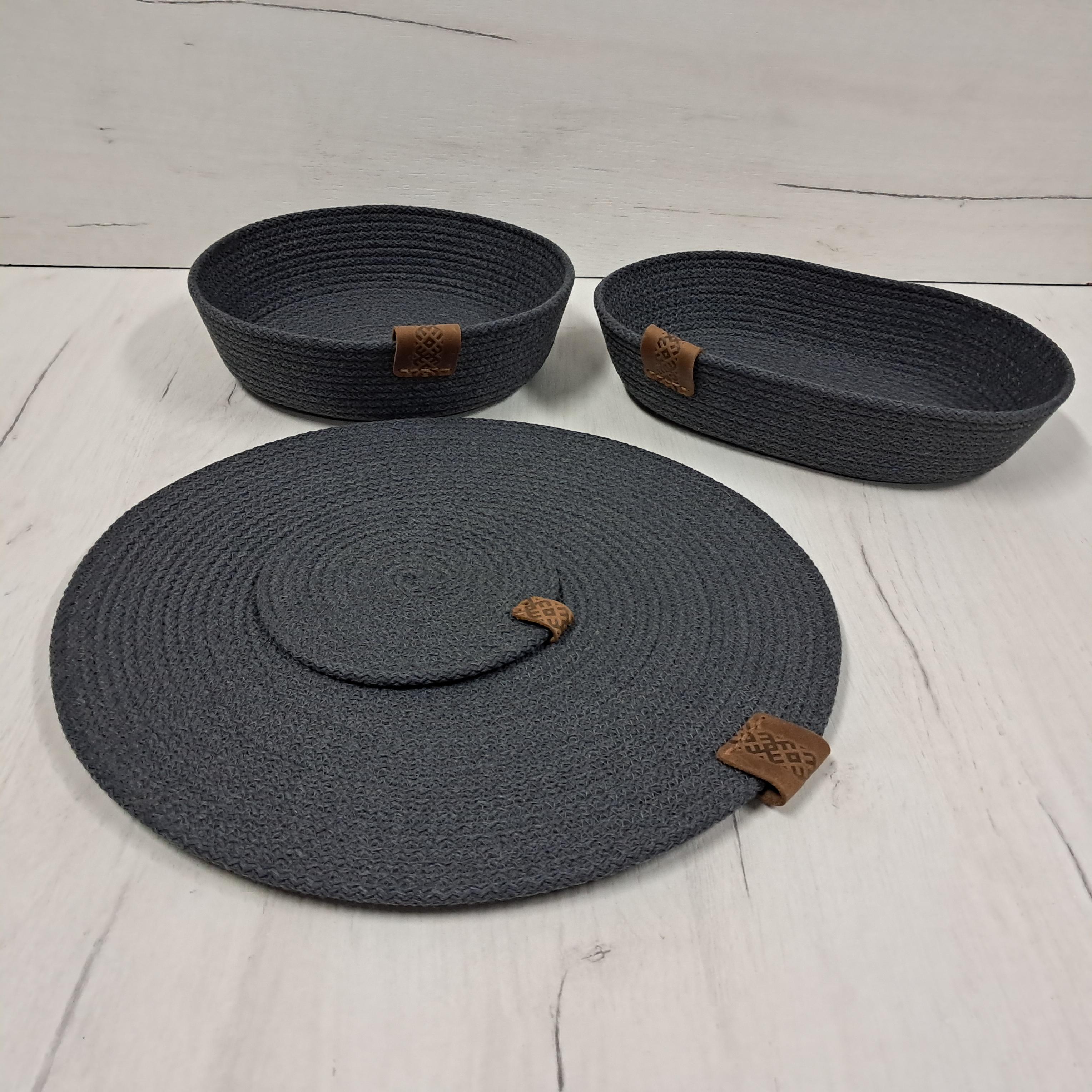 Плейсмат из джута и хлопкового шнура под горячее 20 см Антрацид (26198883) - фото 2 Плейсмат из джута и хлопкового шнура под горячее 20 см Антрацид (26198883) - фото 2