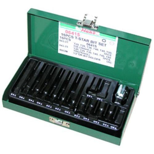 Набор бит Torx Т20-Т55 30/75 мм 15 пр.