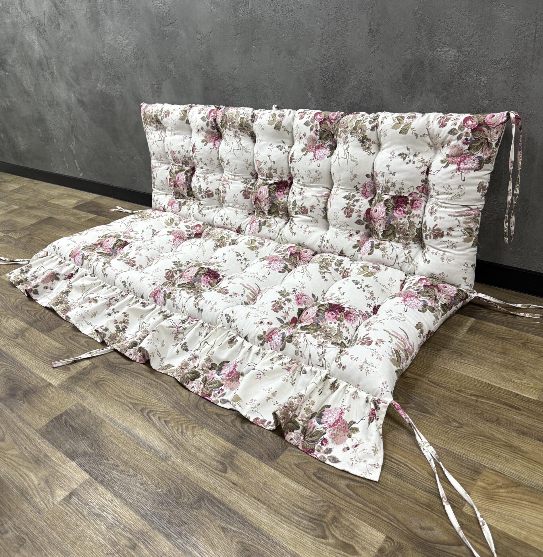 Подушка Сomfort Home Nude flowers на поддоны/качели/каркасы/садовую мебель с рюшей панама 100х50х50 см