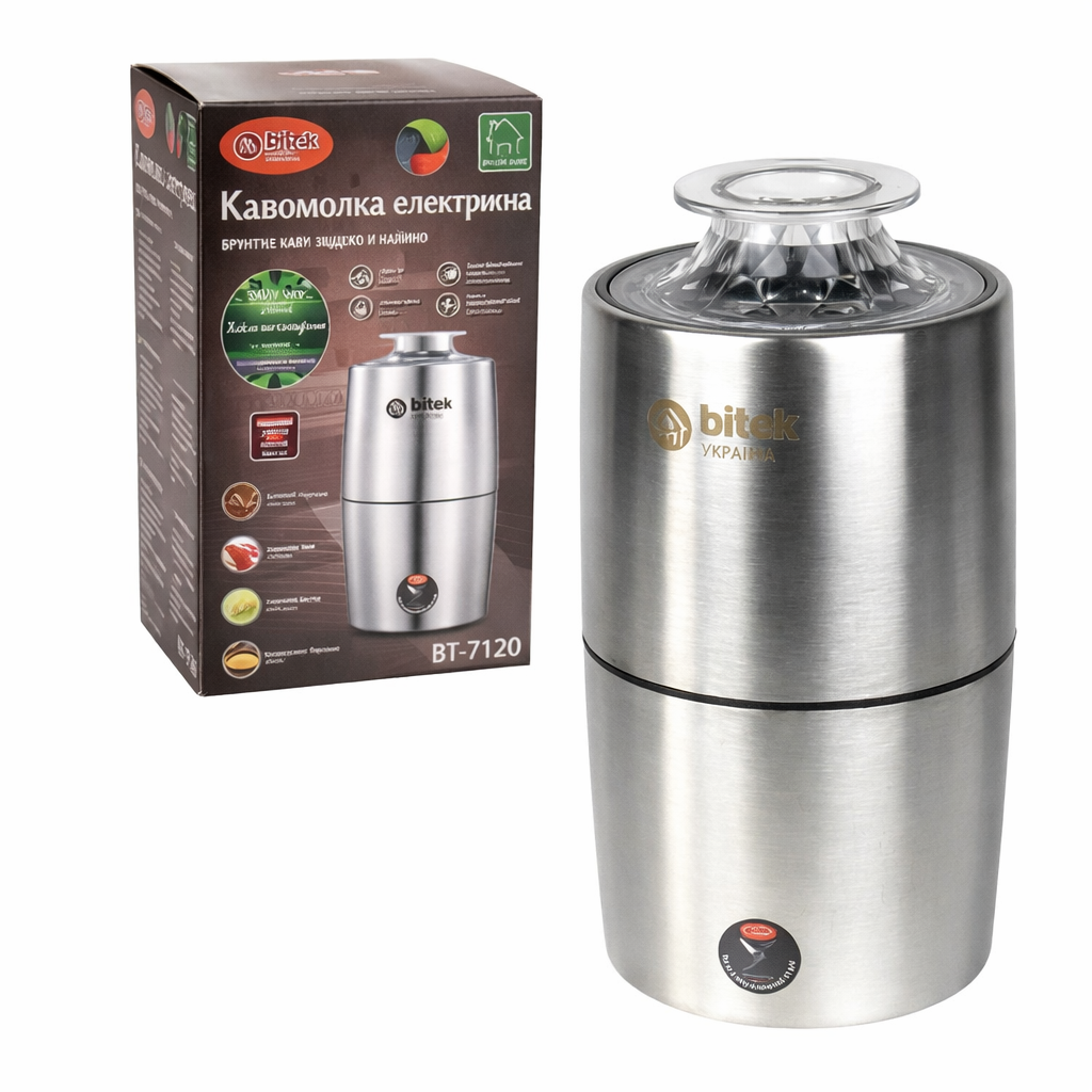 Кофемолка электрическая BITEK BT-7120 1000 Вт 200 г ножевая (ML-05449)