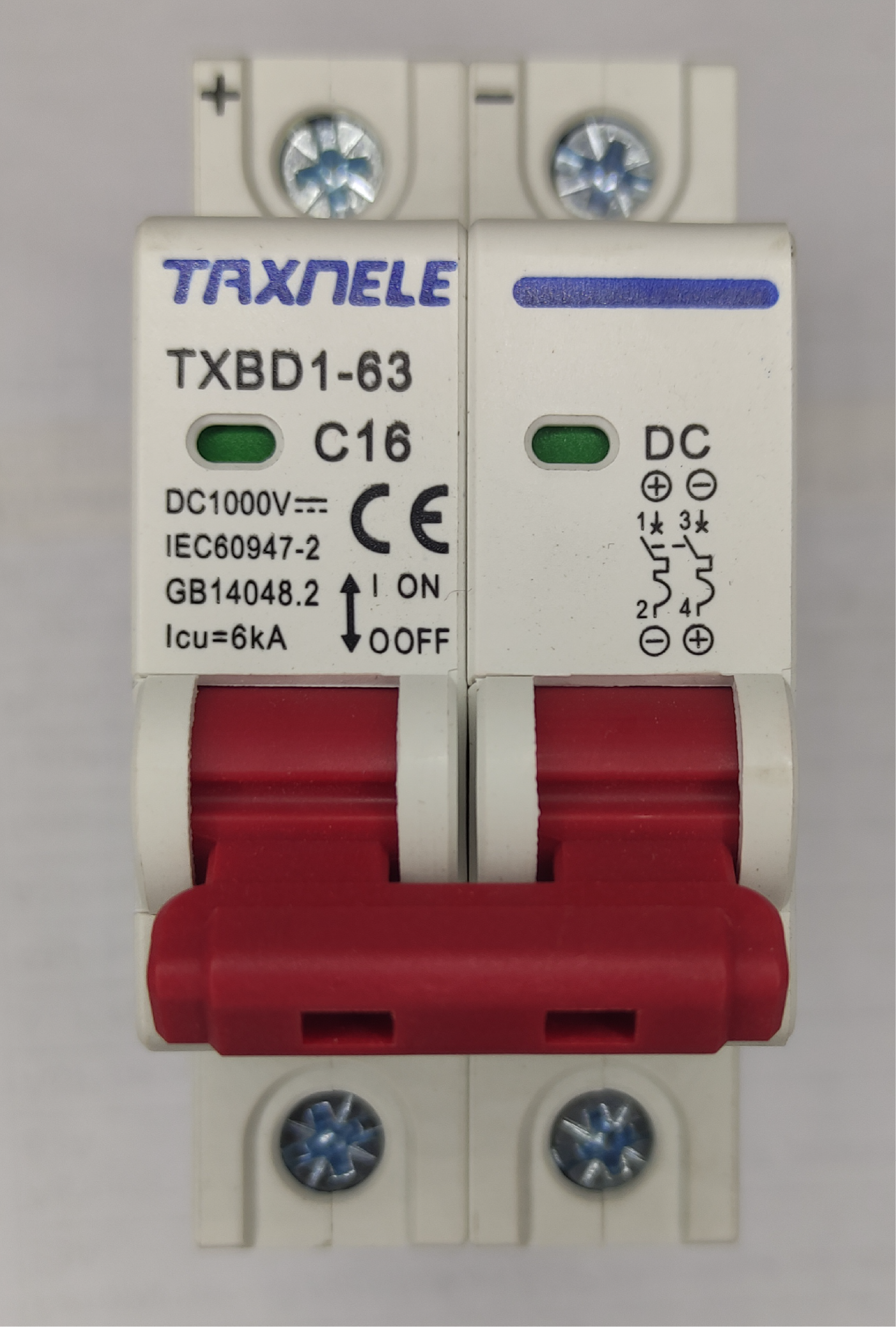 Автомат TAXNELE DC C16 2P 1000V 6kA TXBD1-63 (1200)