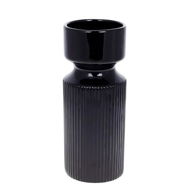 Ваза керамическая Flora 25 см Черный (32343) Ваза керамическая Flora 25 см Черный (32343)