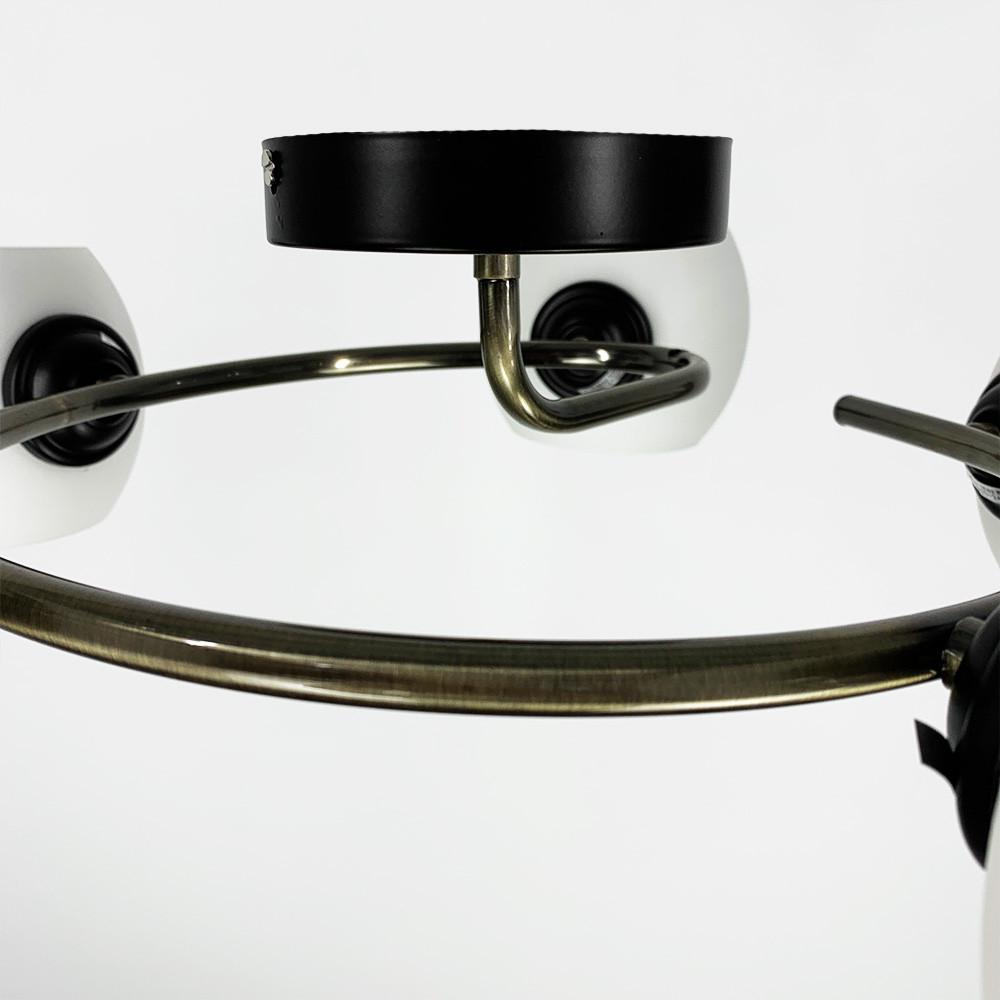 Люстра стельова з кругом на 5 плафонів Чорний (51925/5B) - фото 3