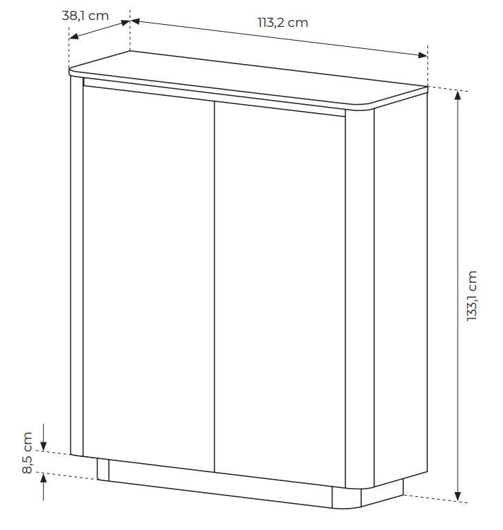 Комод високий Perfect Home Torro 2D/113 2-дверний Дуб кремона/Чорний (PFH-091414) - фото 3