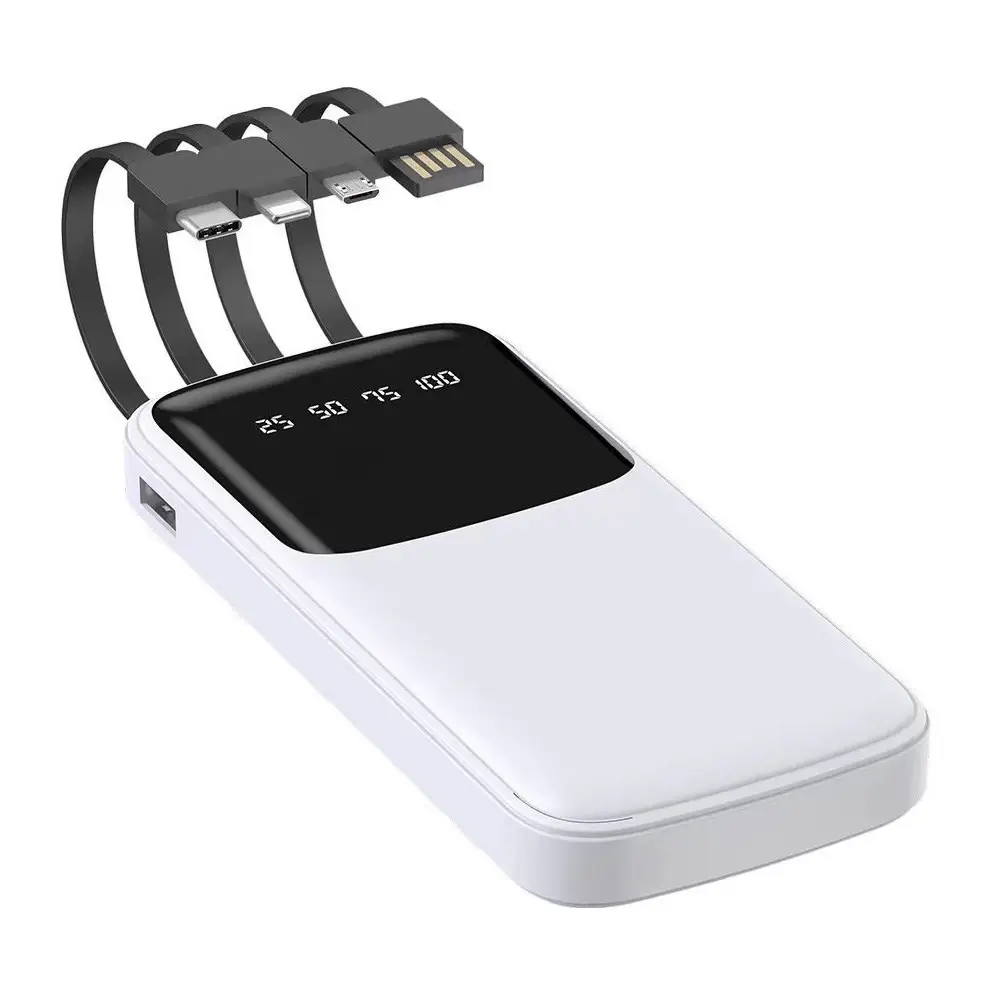 Повербанк Toroup TB-N14L 20000 mAh 4in1 2,4A со встроенными кабелями Белый (37822040)
