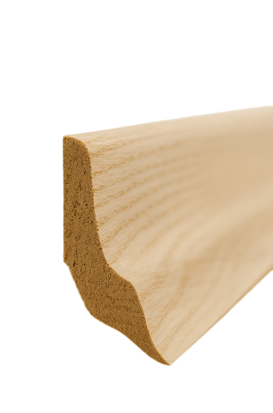 Плинтус деревянный из дуба Сапожок под покраску 46х15 мм (29954593)