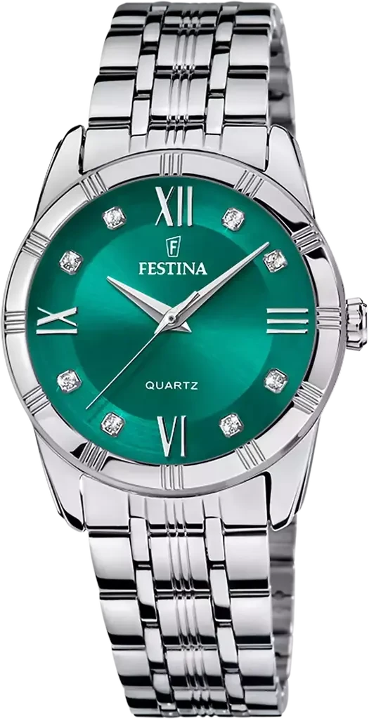 Наручные часы женские Festina F16940/F Mademoiselle со стальным корпусом WR 50 м и зеленым циферблатом