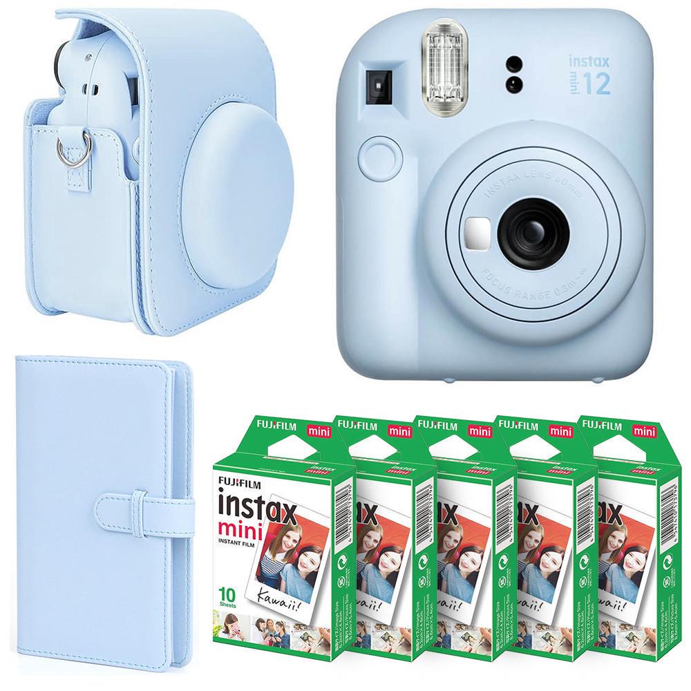 Подарочный набор Fujifilm Instax Mini 12 фотобумага 50 шт./чехол/фотоальбом 108 фото Голубой