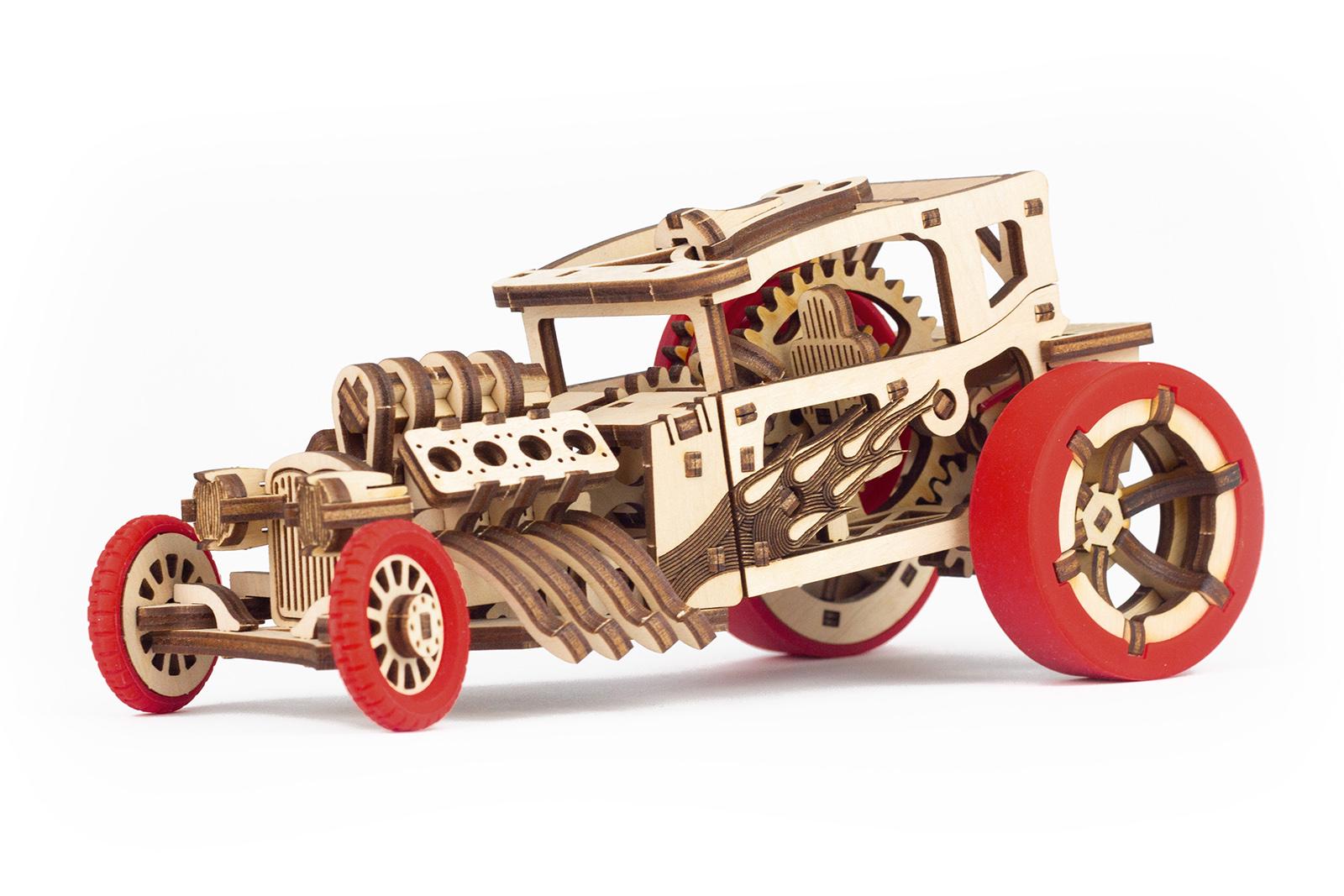 Конструктор механічний 3D Time for Machine Hot Rod автомобіль Бордовий (T4M380303BURG)