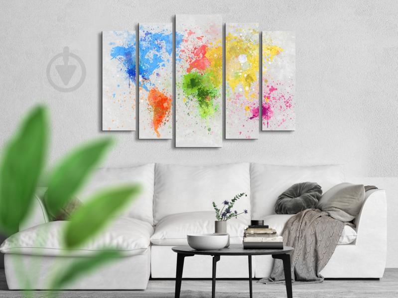 Модульна картина Poster-land Абстракція Карта світу Art-279_5 ( 80х118см )