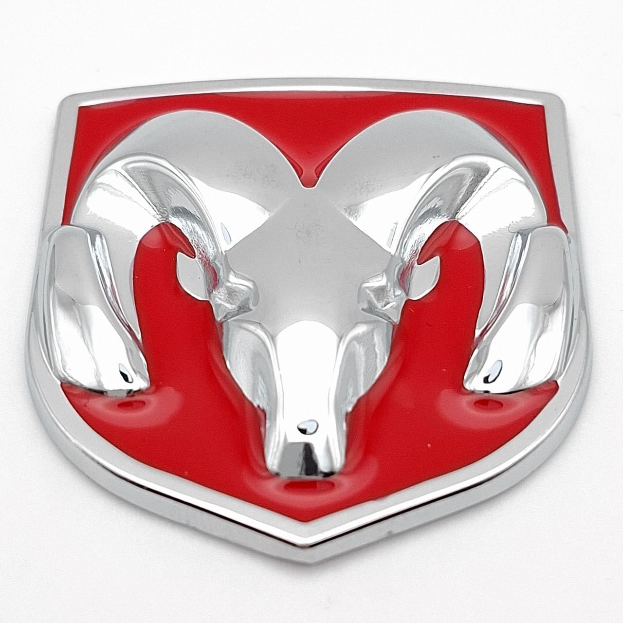 Эмблема Dodge металл 4,5х4 см Хром/Красный глянцевый (2848861522)