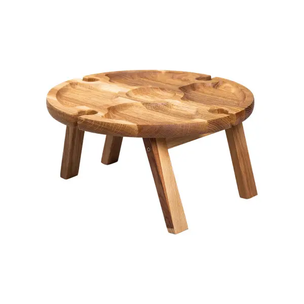 Столик винный круглый из дерева 35х35х18 см на ножках (BWR35018S)