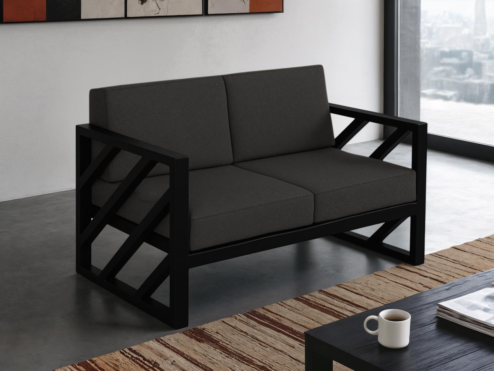 Диван металлический Tobi Sho Гранд/DV4 с подушками 750х1300х700 мм рогожка Темно-серый/42 (DV40R524) - фото 2