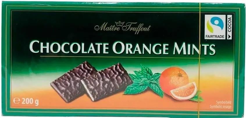 М'ятні цукерки з апельсином у шоколаді Maitre Truffout Orange Mints 200 г