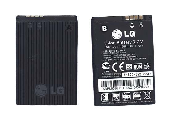 Аккумулятор для смартфона LG LGIP-520N GD900 Crystal 3,7V 1000 mAh 3,7 Wh Black