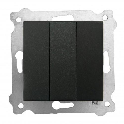 Механізм вимикача потрійного врізного EXEN Чорний