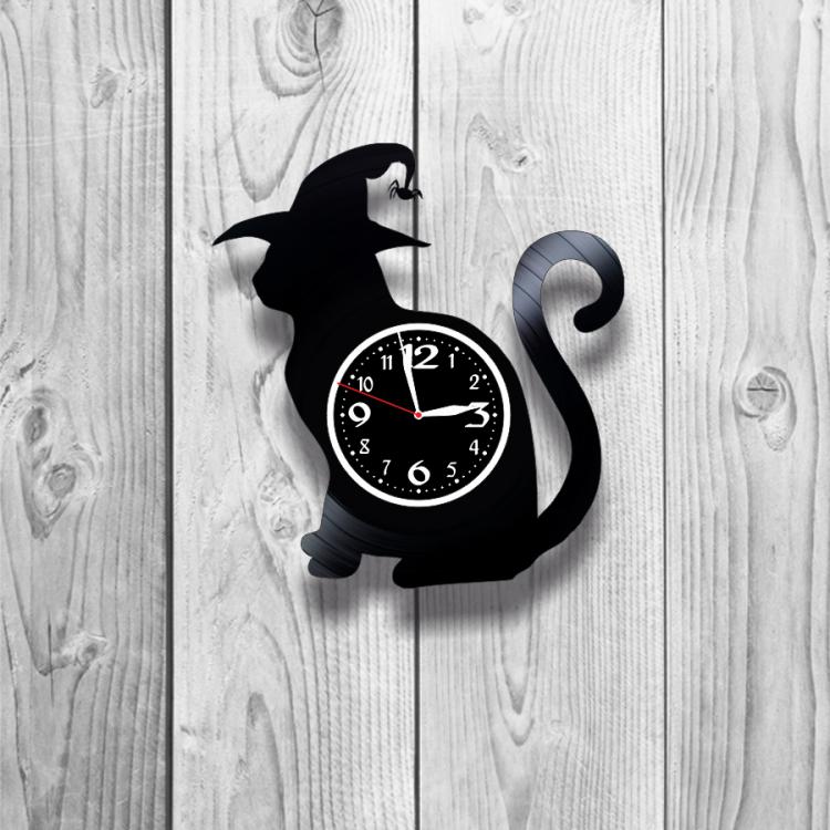 Часы настенные Кот 0187 из виниловой пластинки