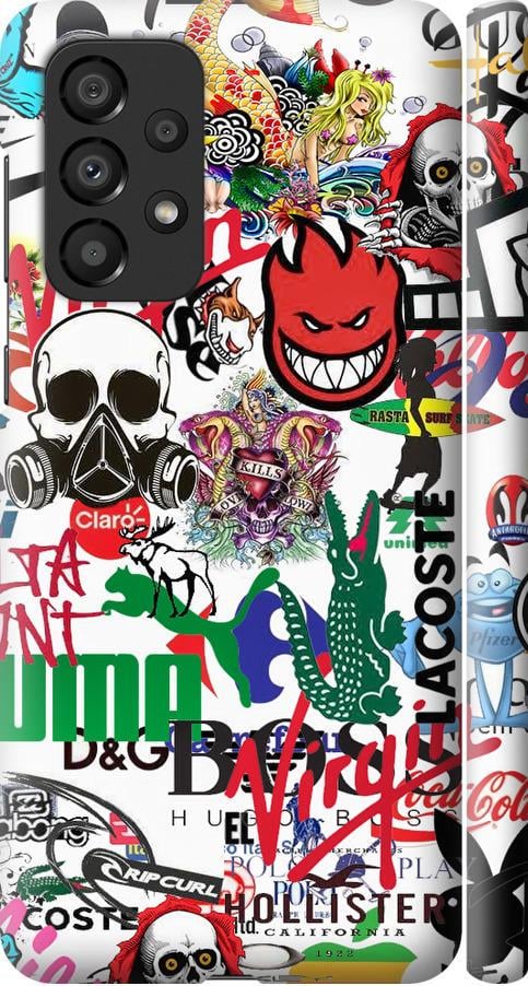 Чехол на Samsung Galaxy A33 5G A336B Many different logos (4022m-2584-42517)