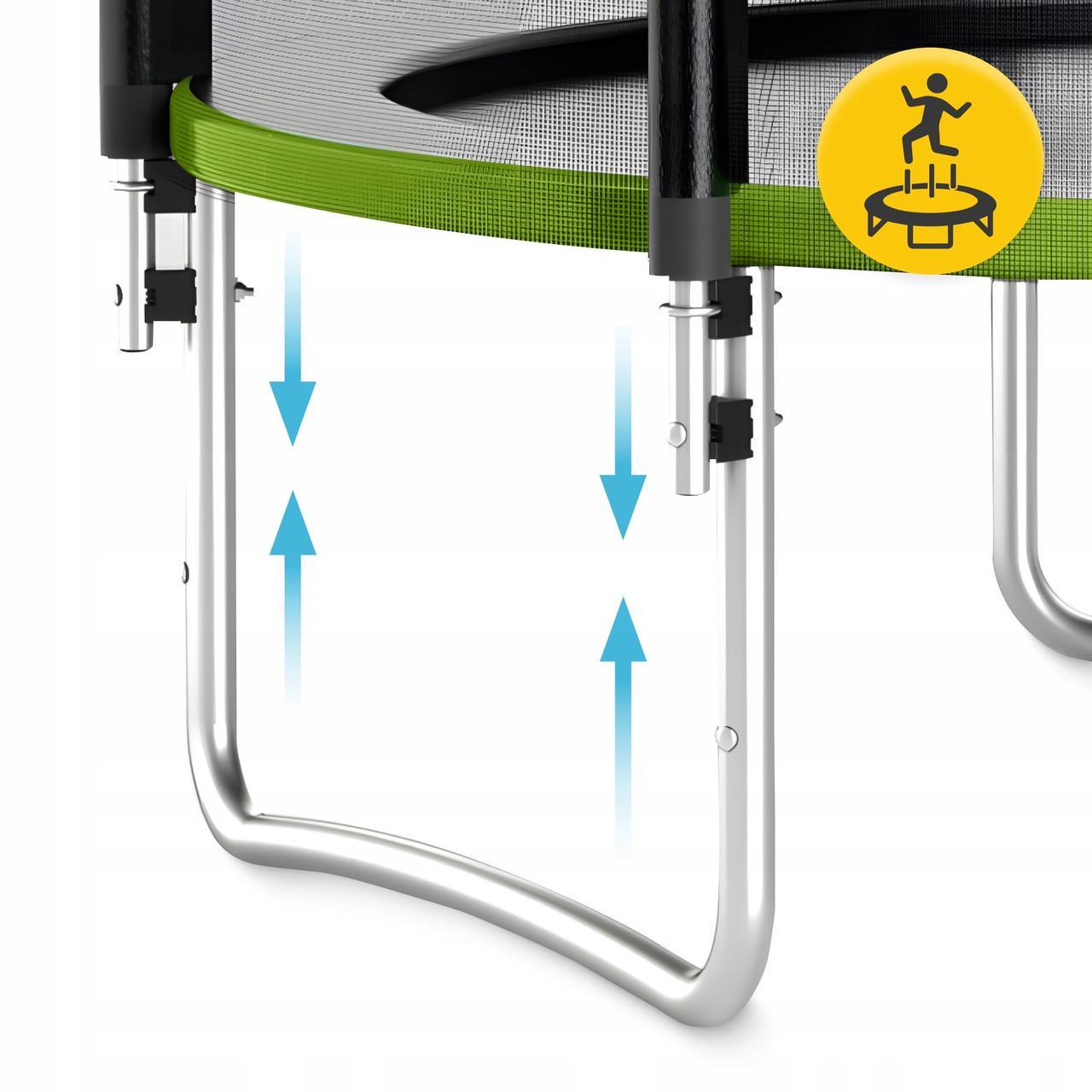 Батут із зовнішньою сіткою 4FIZJO Classic 12FT 374 см Black/Green (P-5907739312914) - фото 6