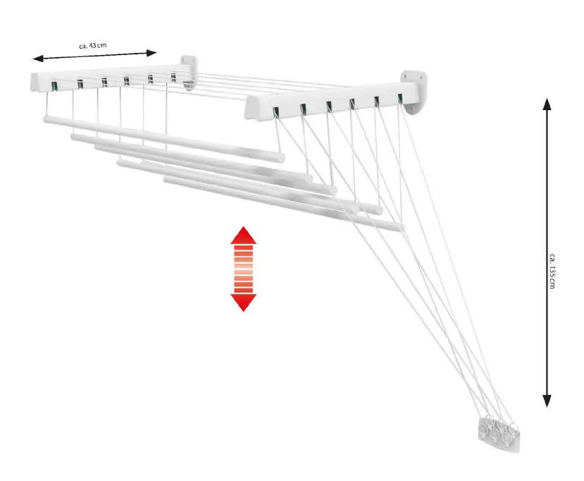 Сушилка для белья настенно-потолочная Casa Si Pick Up 140 White (DAS302379) - фото 2