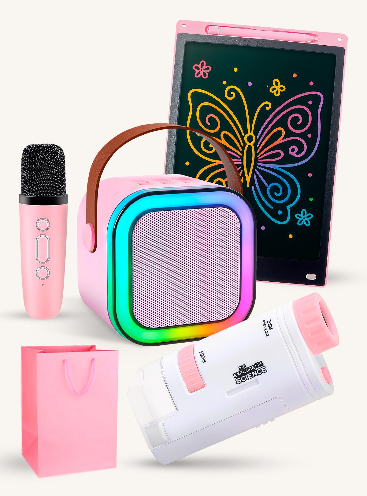 Набор научный для детей DobraMama микроскоп/колонка/планшет учебный Розовый (73762) Набор научный для детей DobraMama микроскоп/колонка/планшет учебный Розовый (73762)