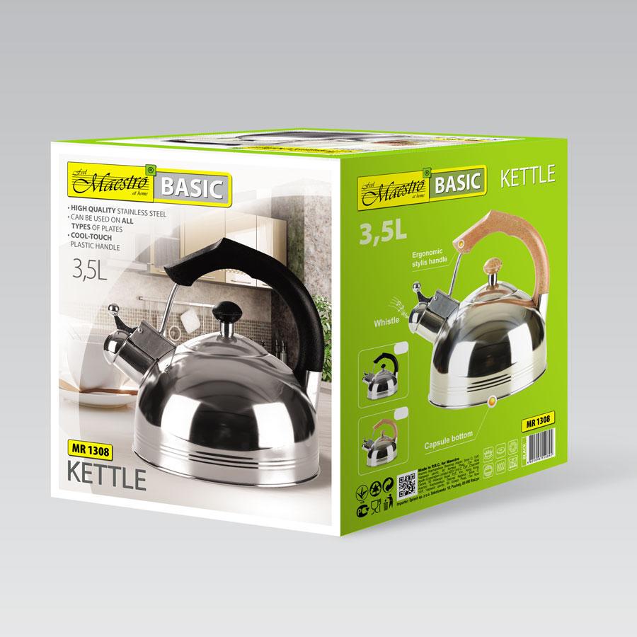 Чайник со свистком Maestro Basic 3,5 л Черный (MR-1308) - фото 4 Чайник со свистком Maestro Basic 3,5 л Черный (MR-1308) - фото 4