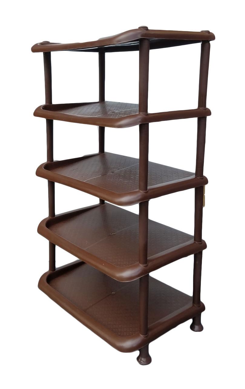 Полочка для обуви пластиковая 5 ярусов 83х48х30 Коричневый (472731-Prob)