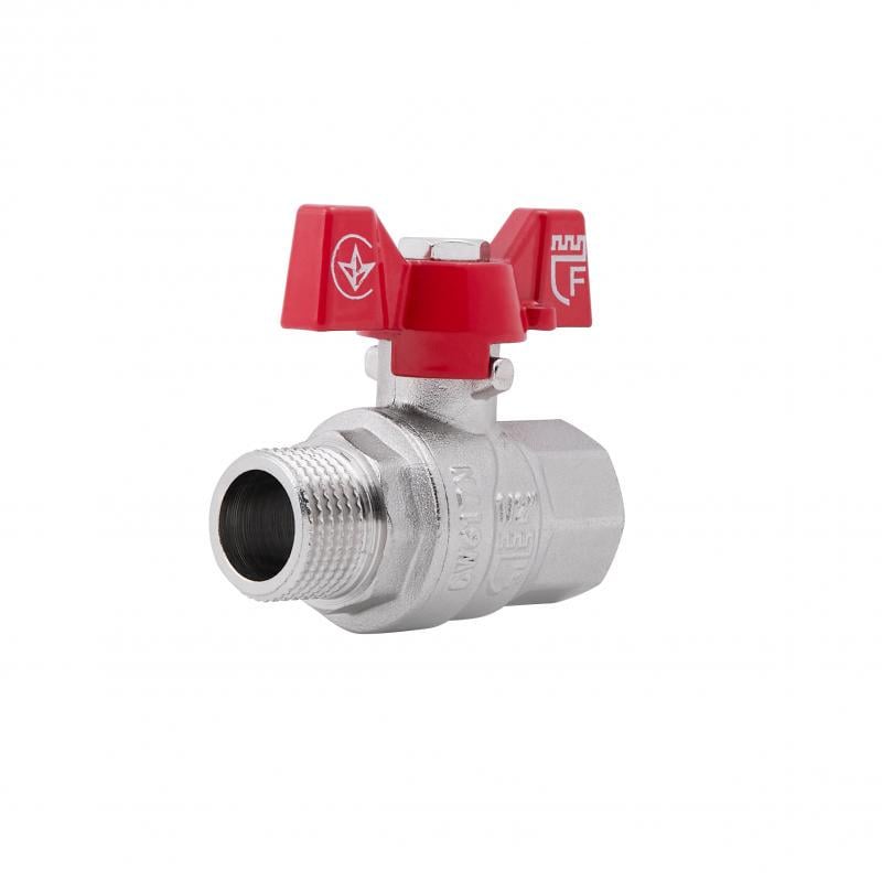 Кран шаровой SD Forte 1/2" ВЗ для воды бабочка (SF607W15)