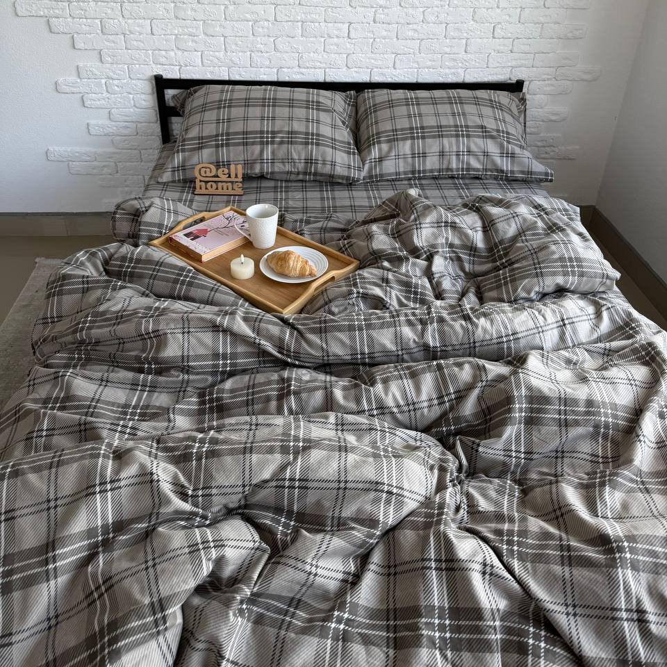 Комплект постільної білизни Ell Home фланель на резинці полуторний наволочки 50x70 см/70x70 см Scotland Сірий (29337802) - фото 5 Комплект постільної білизни Ell Home фланель на резинці полуторний наволочки 50x70 см/70x70 см Scotland Сірий (29337802) - фото 5