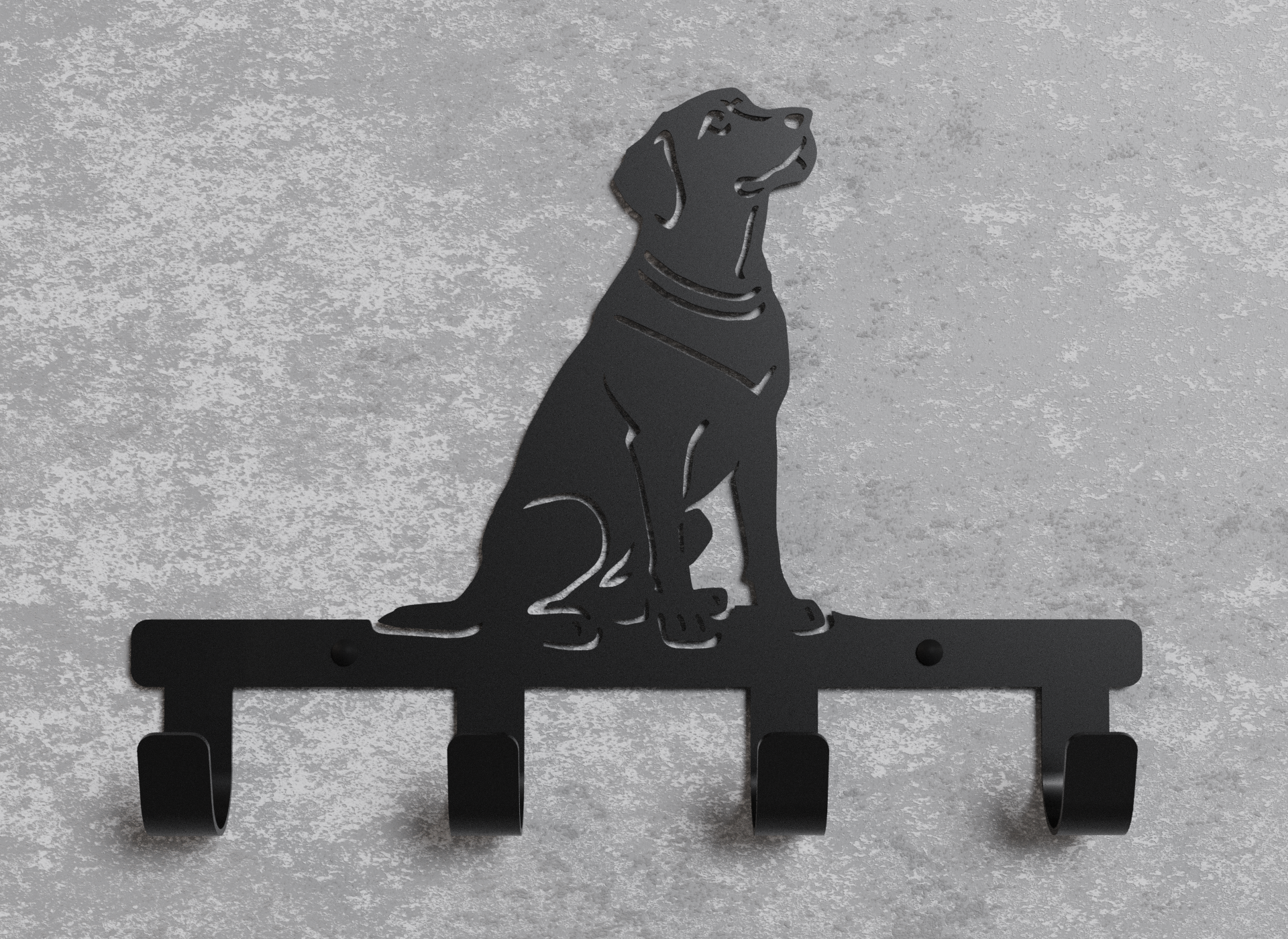 Вішалка настінна Loft-Craft Лабрадор з металу Чорний (AM-010-bk)